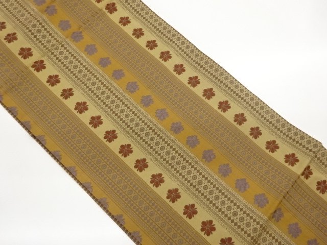 JAPANESE KIMONO / NAGOYA OBI / WOVEN FLOWER & RHOMBUS 